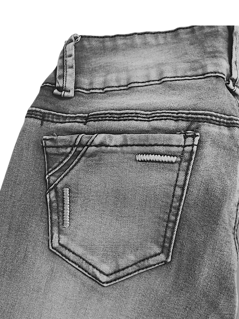 Paparazzi Women's Gray Distressed Jeans with Red Rose Patch - Picture 4 of 8